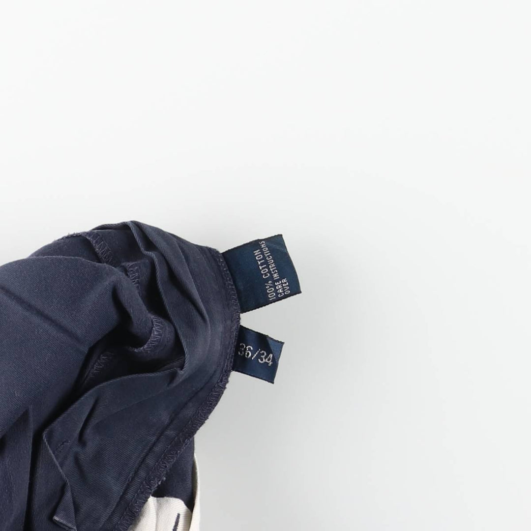Ralph Lauren POLO by Ralph Lauren HAMMOND PANT, two-pleat chino pants, men's w36 equivalent cotton navy blue type Vintage Second Hand