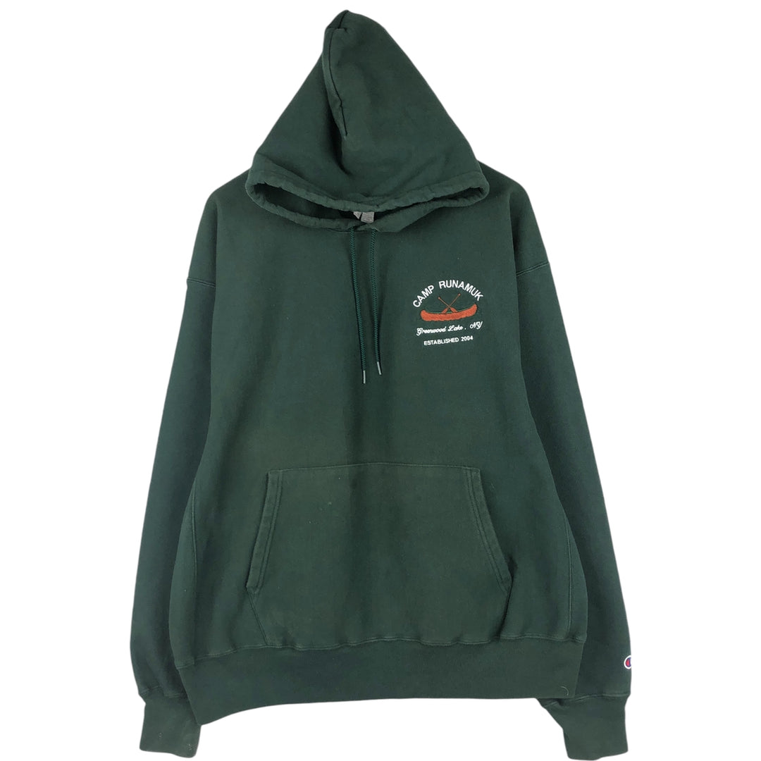 00'S Champion PREMIUM REVERSE WEAVE Premium Reverse Weave Sweat Pullover Hoodie Men's XL cotton Green type dark green Vintage Second Hand
