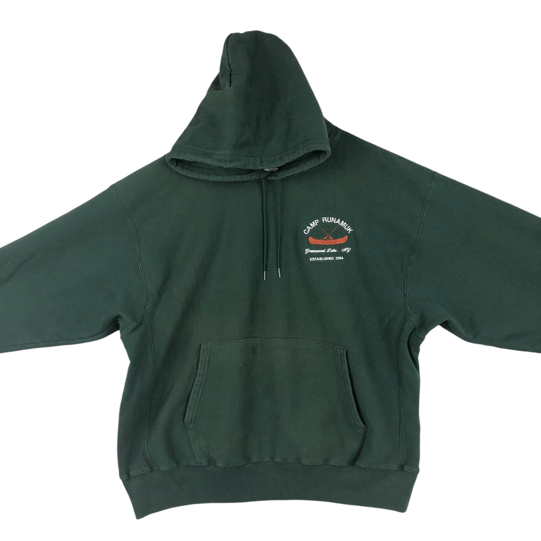00'S Champion PREMIUM REVERSE WEAVE Premium Reverse Weave Sweat Pullover Hoodie Men's XL cotton Green type dark green Vintage Second Hand