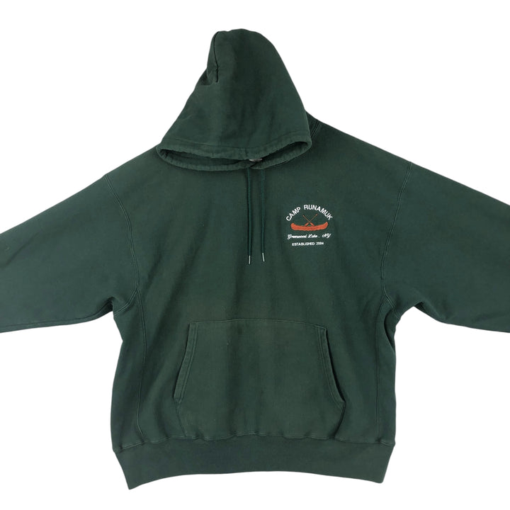 00'S Champion PREMIUM REVERSE WEAVE Premium Reverse Weave Sweat Pullover Hoodie Men's XL cotton Green type dark green Vintage Second Hand