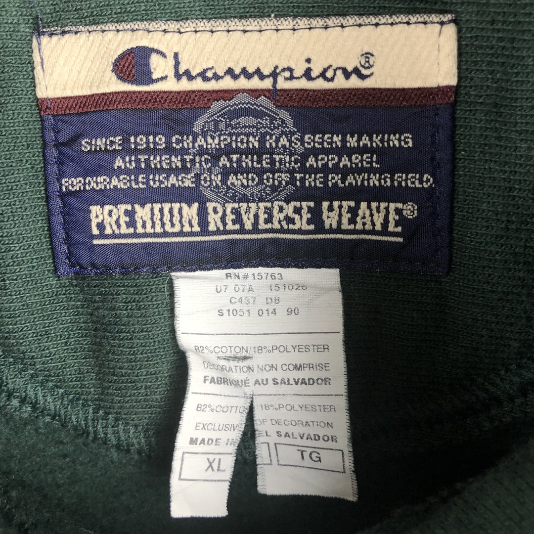 00'S Champion PREMIUM REVERSE WEAVE Premium Reverse Weave Sweat Pullover Hoodie Men's XL cotton Green type dark green Vintage Second Hand