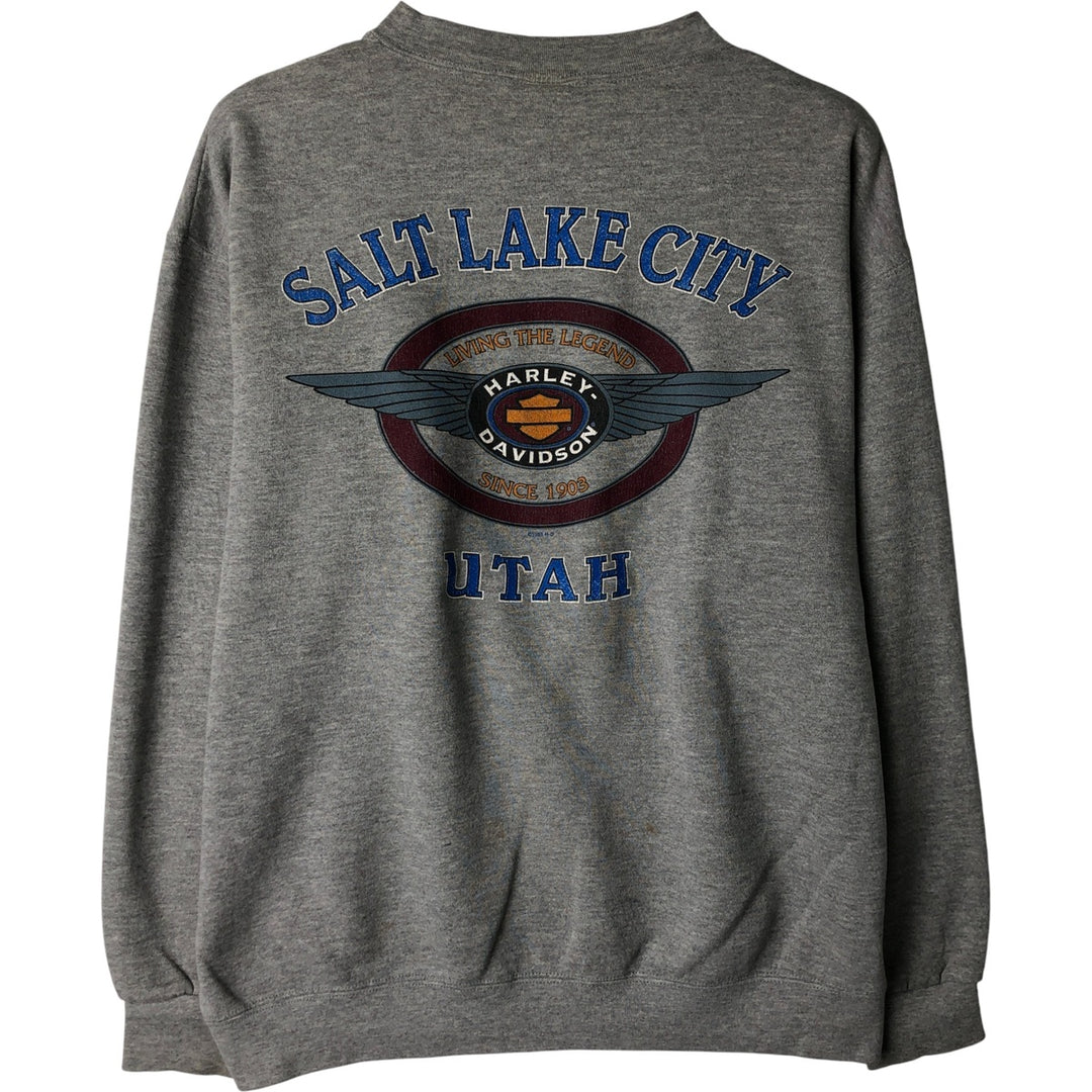 90'S Harley Davidson Advertising Sweatshirt, Made in USA, Men's L, Vintage cotton gray type Vintage Second Hand