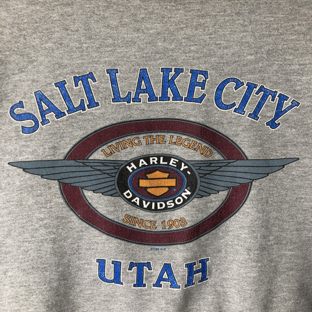90'S Harley Davidson Advertising Sweatshirt, Made in USA, Men's L, Vintage cotton gray type Vintage Second Hand