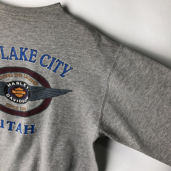 90'S Harley Davidson Advertising Sweatshirt, Made in USA, Men's L, Vintage cotton gray type Vintage Second Hand