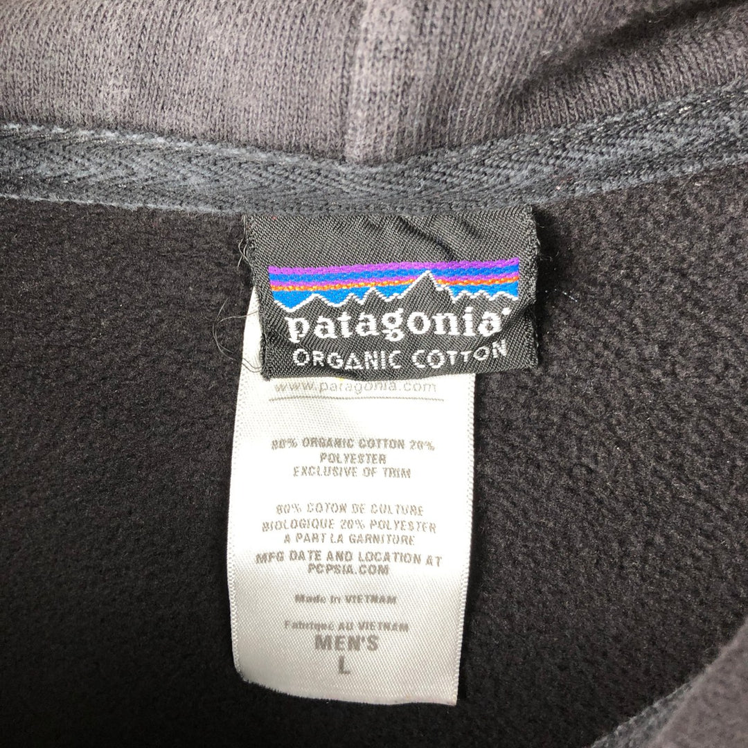 Patagonia Flying Fish 27542FA12 Back Print Painted Full-Zip Sweatshirt Hoodie, Men's Size L cotton black type Vintage Second Hand