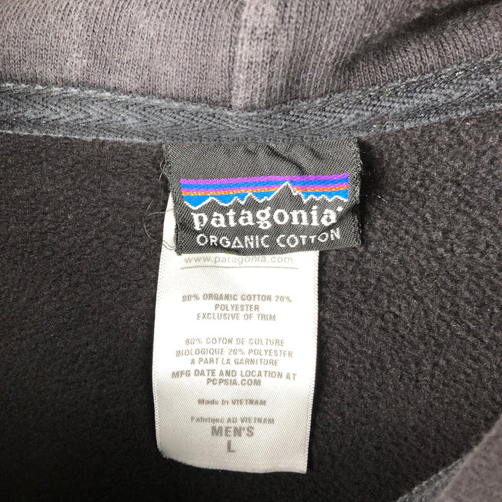 Patagonia Flying Fish 27542FA12 Back Print Painted Full-Zip Sweatshirt Hoodie, Men's Size L cotton black type Vintage Second Hand