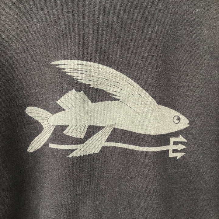 Patagonia Flying Fish 27542FA12 Back Print Painted Full-Zip Sweatshirt Hoodie, Men's Size L cotton black type Vintage Second Hand