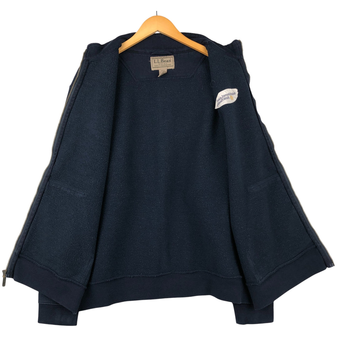 Vintage LLBean Advertising Full-Zip Sweatshirt from the 90'S and 00s, Men's Size L cotton navy blue type Vintage Second Hand