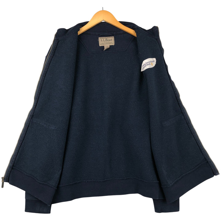 Vintage LLBean Advertising Full-Zip Sweatshirt from the 90'S and 00s, Men's Size L cotton navy blue type Vintage Second Hand
