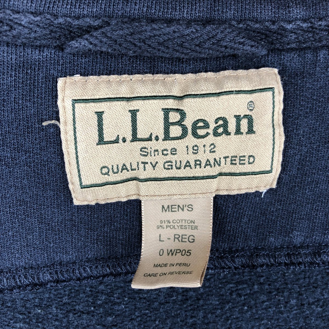 Vintage LLBean Advertising Full-Zip Sweatshirt from the 90'S and 00s, Men's Size L cotton navy blue type Vintage Second Hand