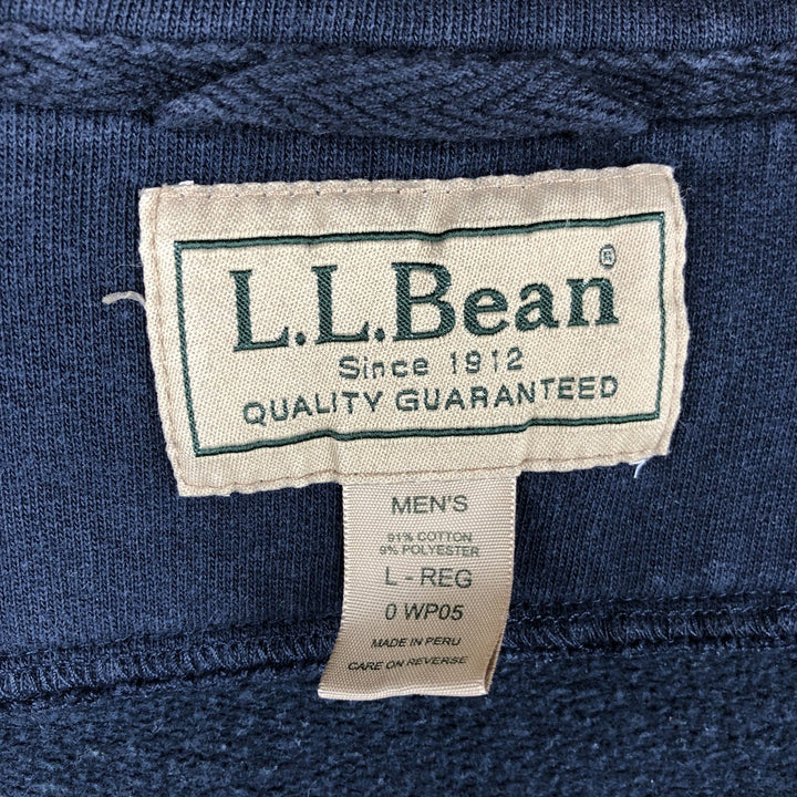 Vintage LLBean Advertising Full-Zip Sweatshirt from the 90'S and 00s, Men's Size L cotton navy blue type Vintage Second Hand