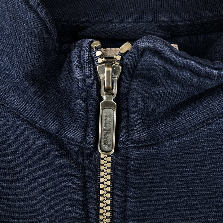 Vintage LLBean Advertising Full-Zip Sweatshirt from the 90'S and 00s, Men's Size L cotton navy blue type Vintage Second Hand
