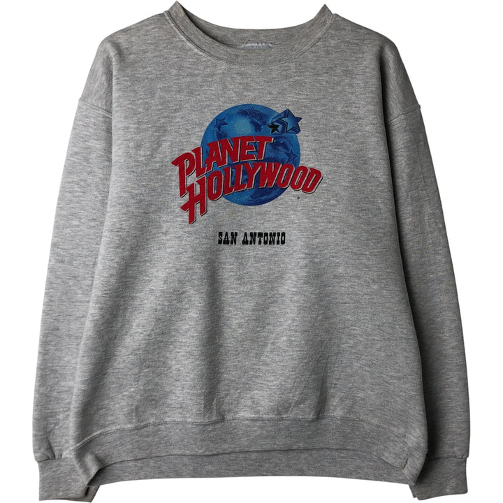 90'S Planet Hollywood Advertising Sweatshirt, Made in USA, Men's L, Vintage cotton pale white type Vintage Second Hand