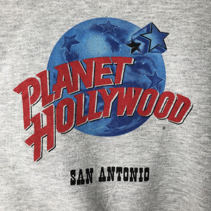 90'S Planet Hollywood Advertising Sweatshirt, Made in USA, Men's L, Vintage cotton pale white type Vintage Second Hand