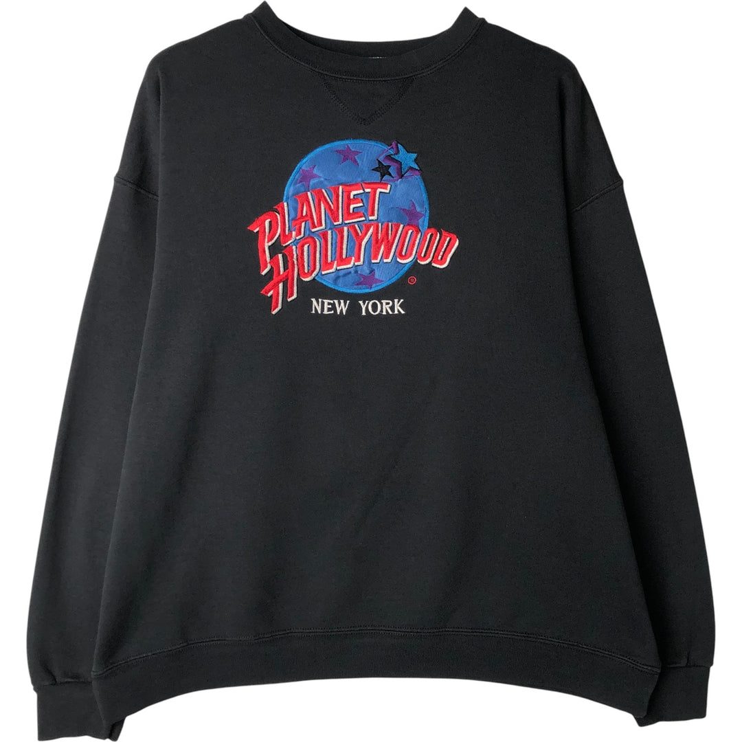90'S Planet Hollywood Advertising Sweatshirt, Made in USA, Men's XL, Vintage cotton black type Vintage Second Hand