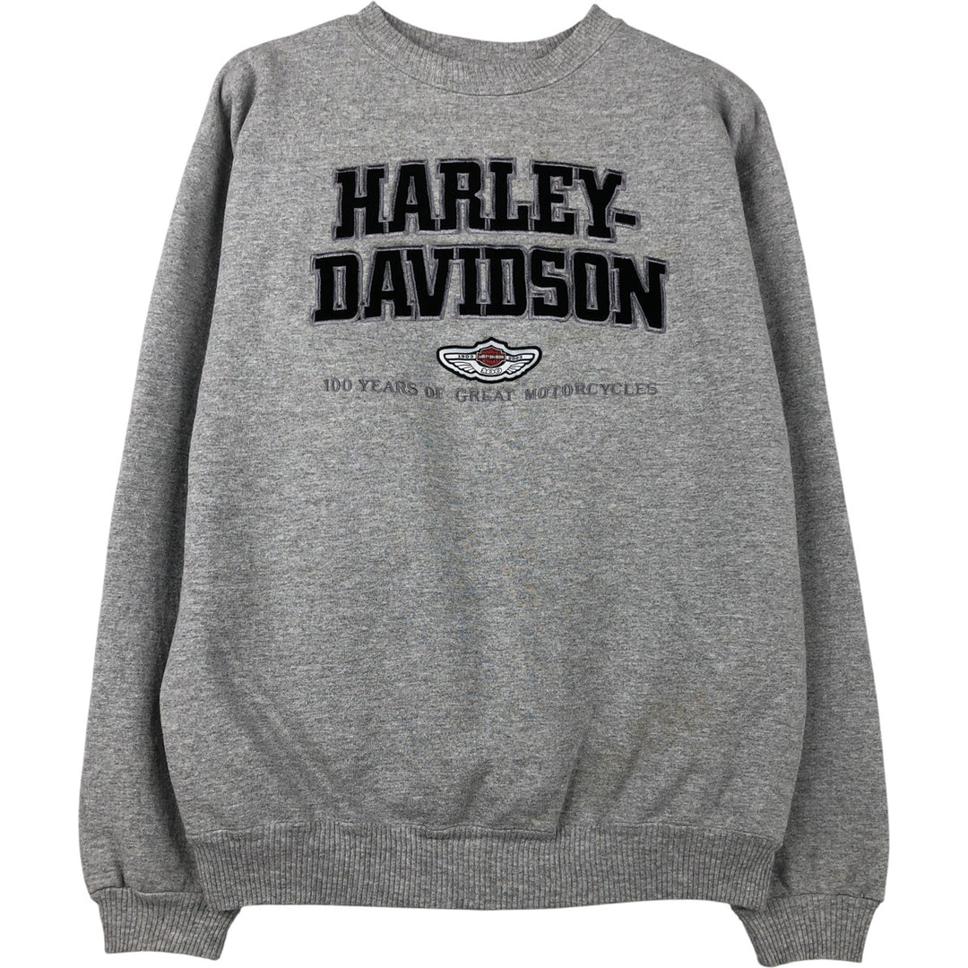 Harley-Davidson Advertising Sweatshirt, Made in USA, Men's Size Medium cotton gray type Vintage Second Hand