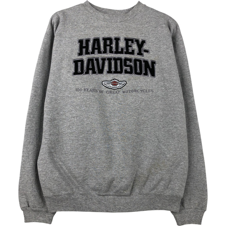 Harley-Davidson Advertising Sweatshirt, Made in USA, Men's Size Medium cotton gray type Vintage Second Hand