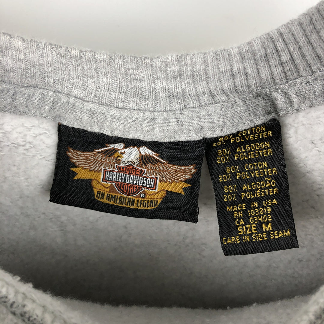 Harley-Davidson Advertising Sweatshirt, Made in USA, Men's Size Medium cotton gray type Vintage Second Hand