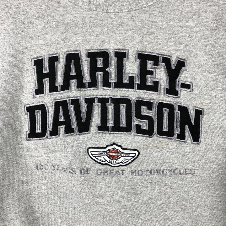 Harley-Davidson Advertising Sweatshirt, Made in USA, Men's Size Medium cotton gray type Vintage Second Hand