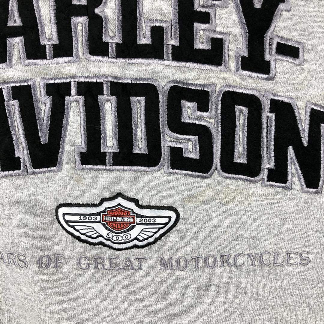Harley-Davidson Advertising Sweatshirt, Made in USA, Men's Size Medium cotton gray type Vintage Second Hand