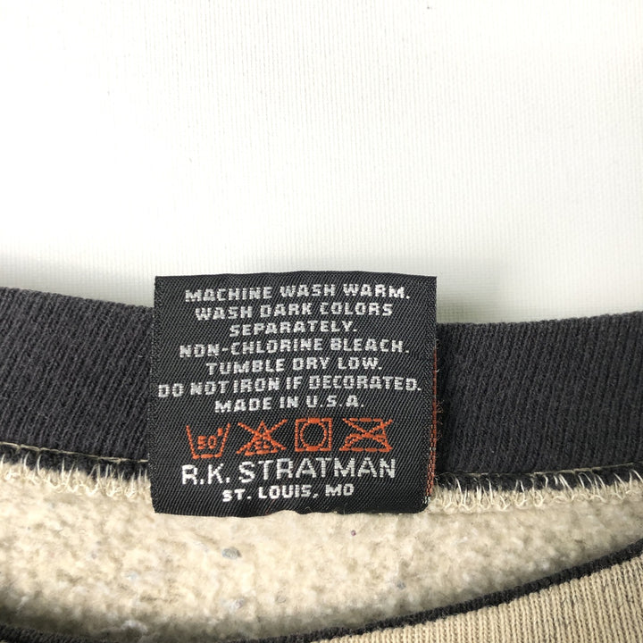 Harley-Davidson Advertising Sweatshirt, Made in USA, Men's Size L cotton beige type brown Vintage Second Hand