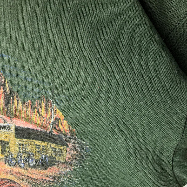 Harley-Davidson Advertising Sweatshirt, Made in USA, Men's Size L polyester green type Vintage Second Hand