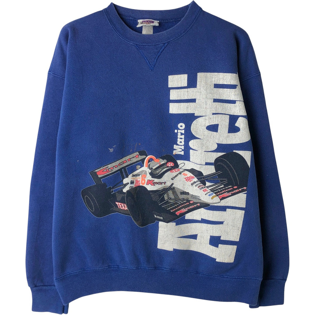Vintage 90'S Newman Haas printed sweatshirt, Made in USA, Men's Size L cotton blue type Vintage Second Hand
