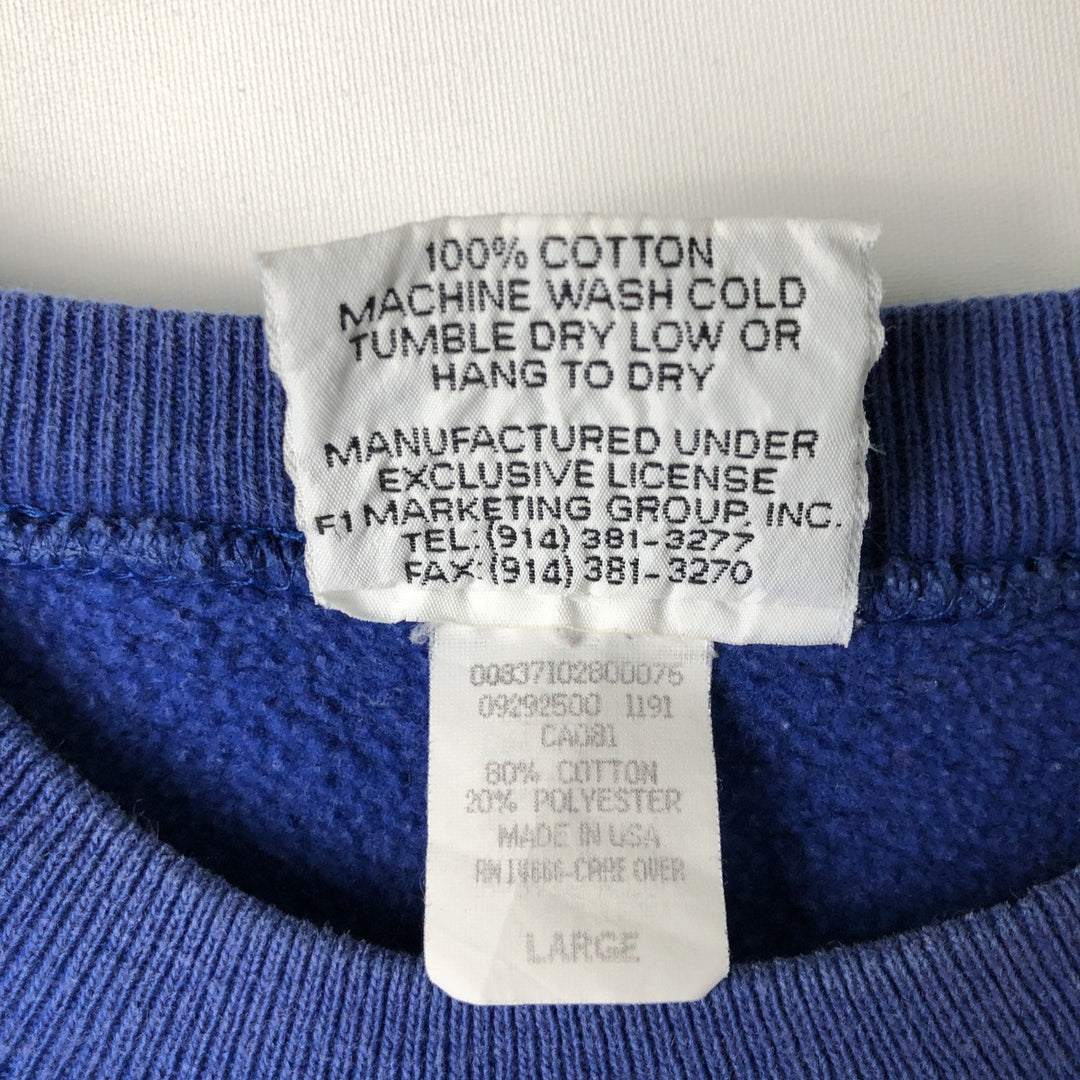 Vintage 90'S Newman Haas printed sweatshirt, Made in USA, Men's Size L cotton blue type Vintage Second Hand