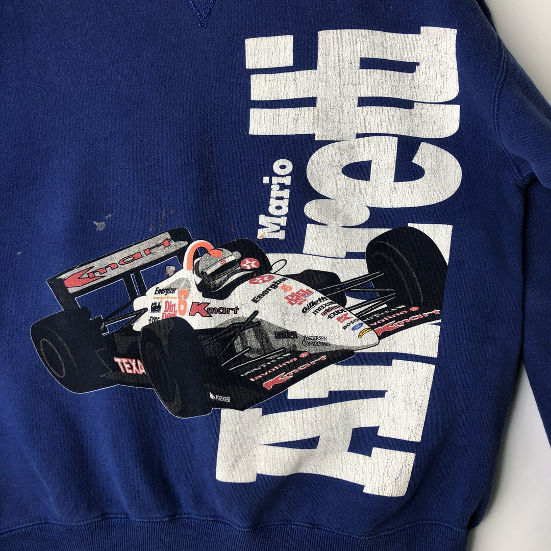 Vintage 90'S Newman Haas printed sweatshirt, Made in USA, Men's Size L cotton blue type Vintage Second Hand