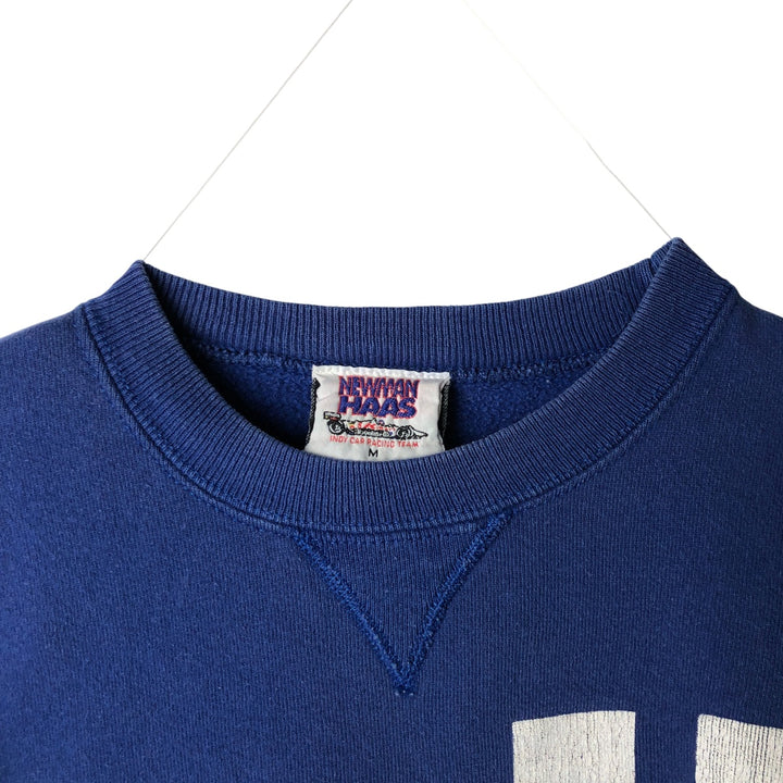 Vintage 90'S Newman Haas printed sweatshirt, Made in USA, Men's Size L cotton blue type Vintage Second Hand