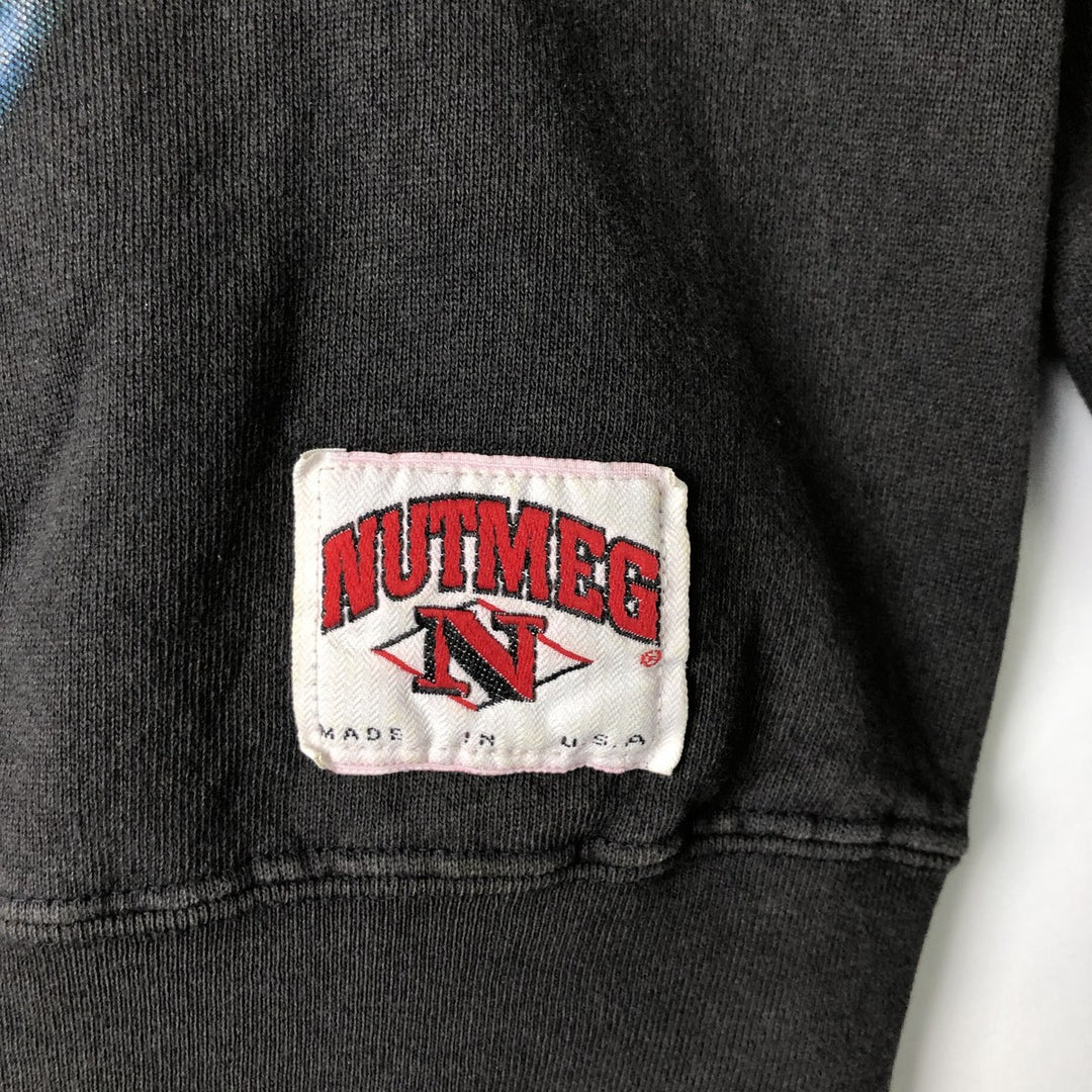Vintage 90'S NUTMEG Advertising Sweatshirt, Made in USA, Men's Size L cotton black type Vintage Second Hand