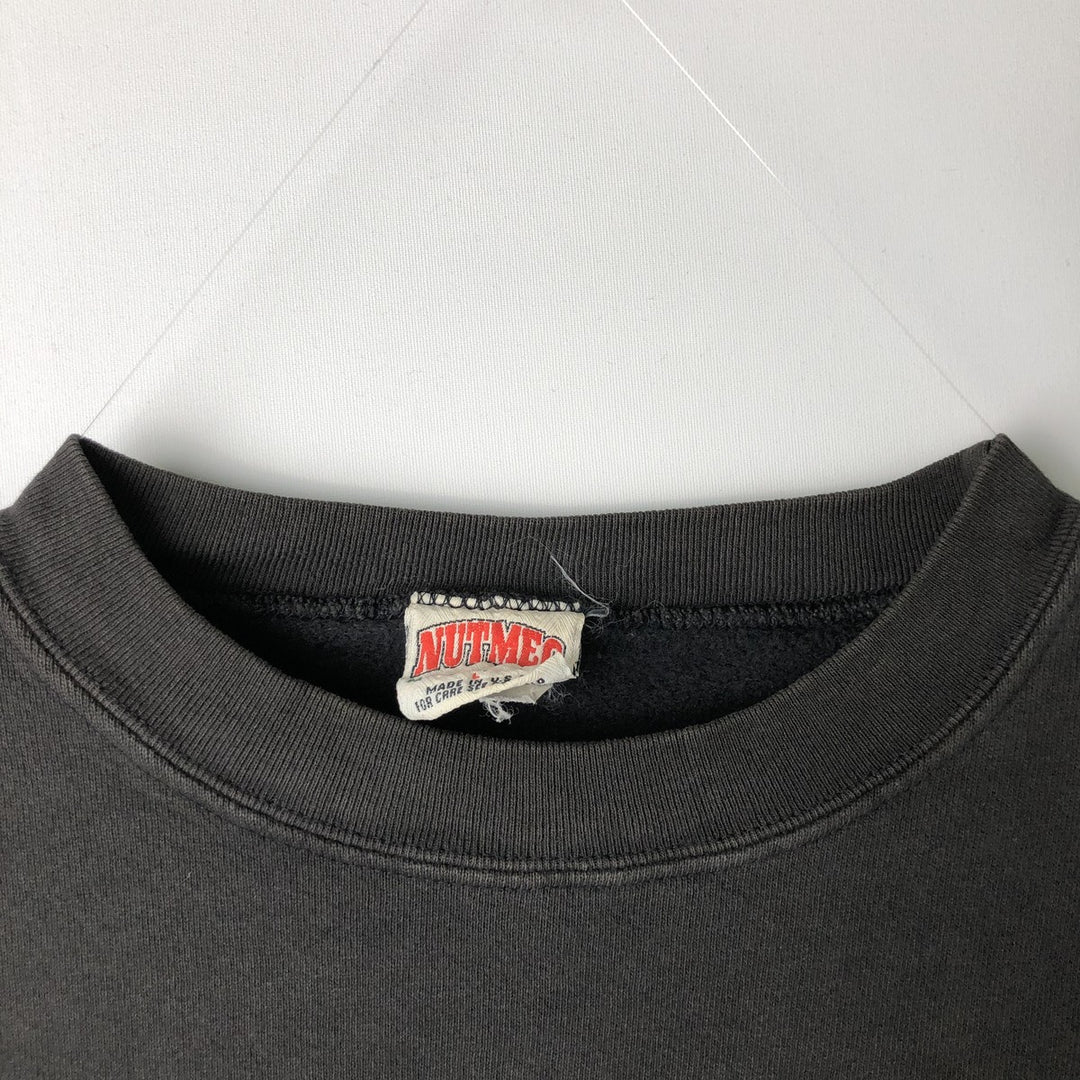 Vintage 90'S NUTMEG Advertising Sweatshirt, Made in USA, Men's Size L cotton black type Vintage Second Hand