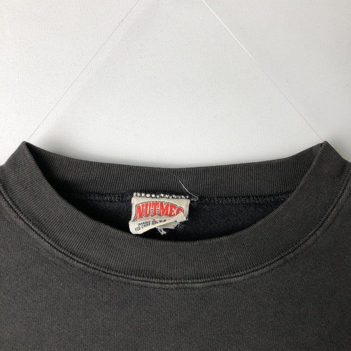 Vintage 90'S NUTMEG Advertising Sweatshirt, Made in USA, Men's Size L cotton black type Vintage Second Hand