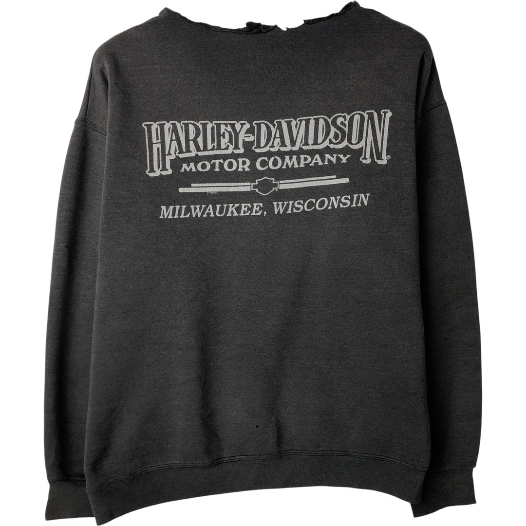 90'S Harley-Davidson Advertising Sweatshirt, Men's Size L cotton black type Vintage Second Hand
