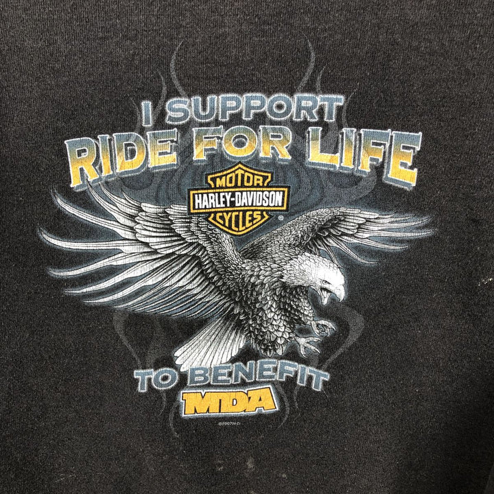 2000'S Harley-Davidson Eagle Pattern Advertising Sweatshirt, Men's Size L unclear black type Vintage Second Hand