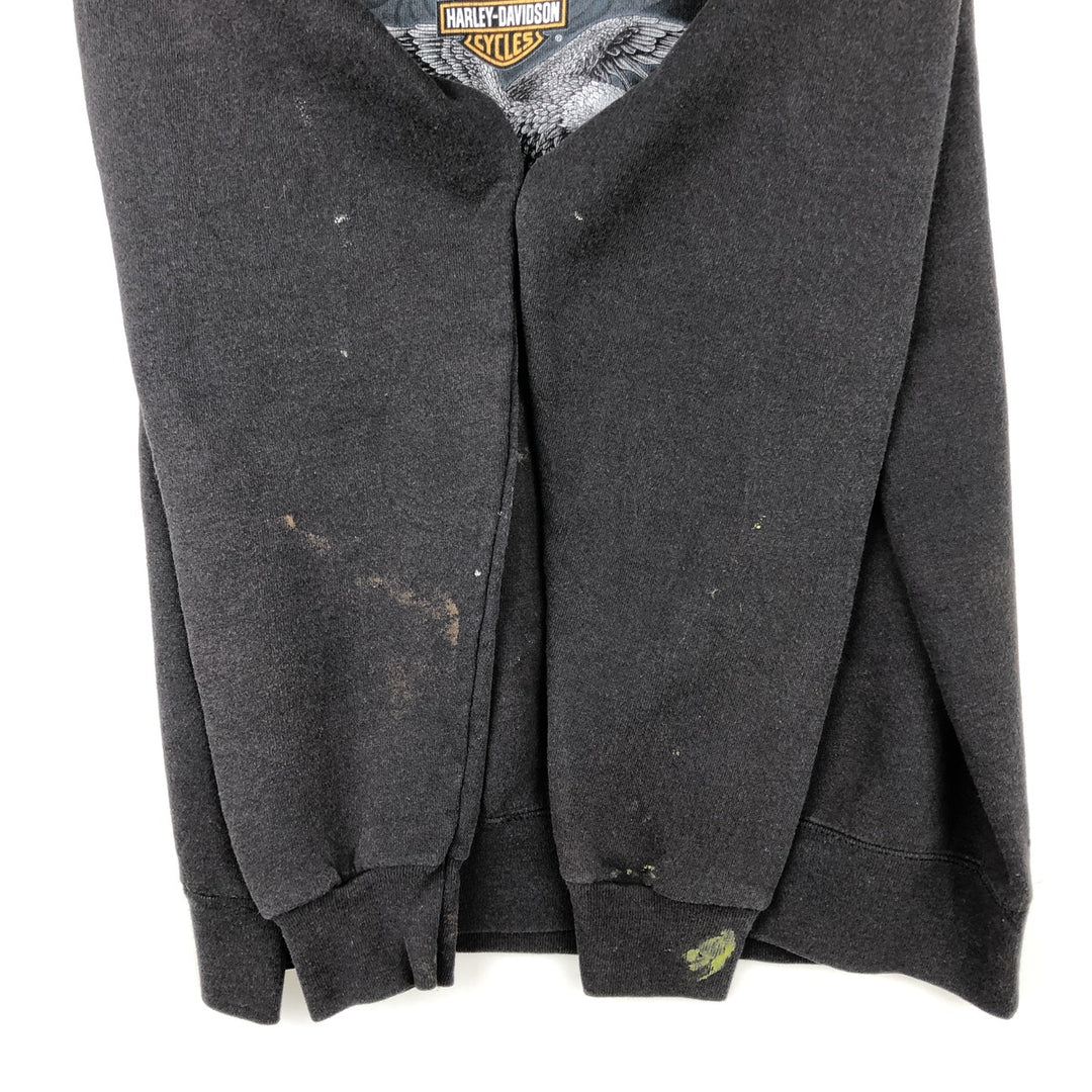 2000'S Harley-Davidson Eagle Pattern Advertising Sweatshirt, Men's Size L unclear black type Vintage Second Hand