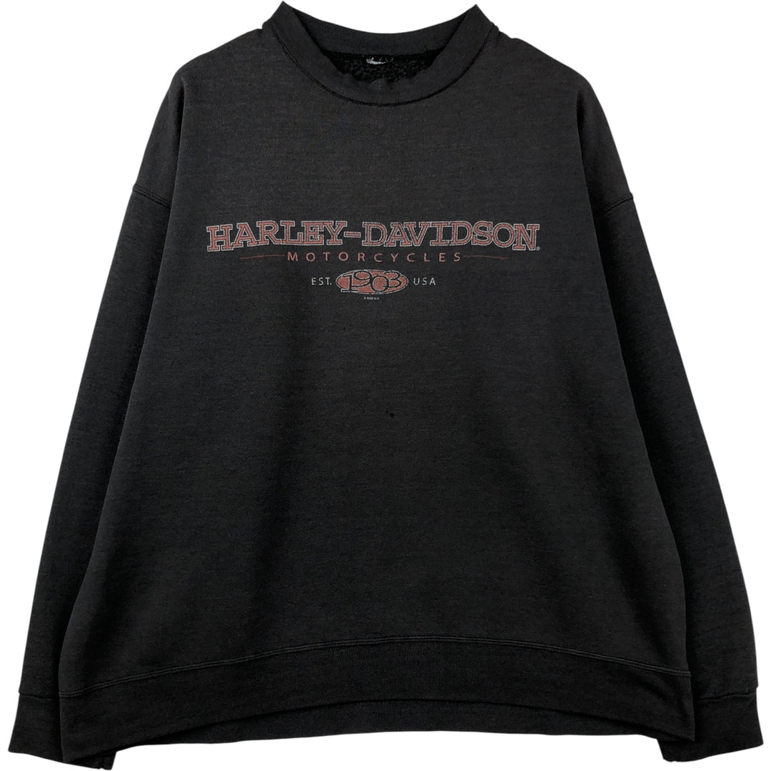 2000'S Harley-Davidson Eagle Pattern Stars and Stripes Advertising Sweatshirt, Men's Size L unclear black type Vintage Second Hand