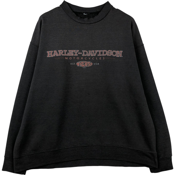 2000'S Harley-Davidson Eagle Pattern Stars and Stripes Advertising Sweatshirt, Men's Size L unclear black type Vintage Second Hand