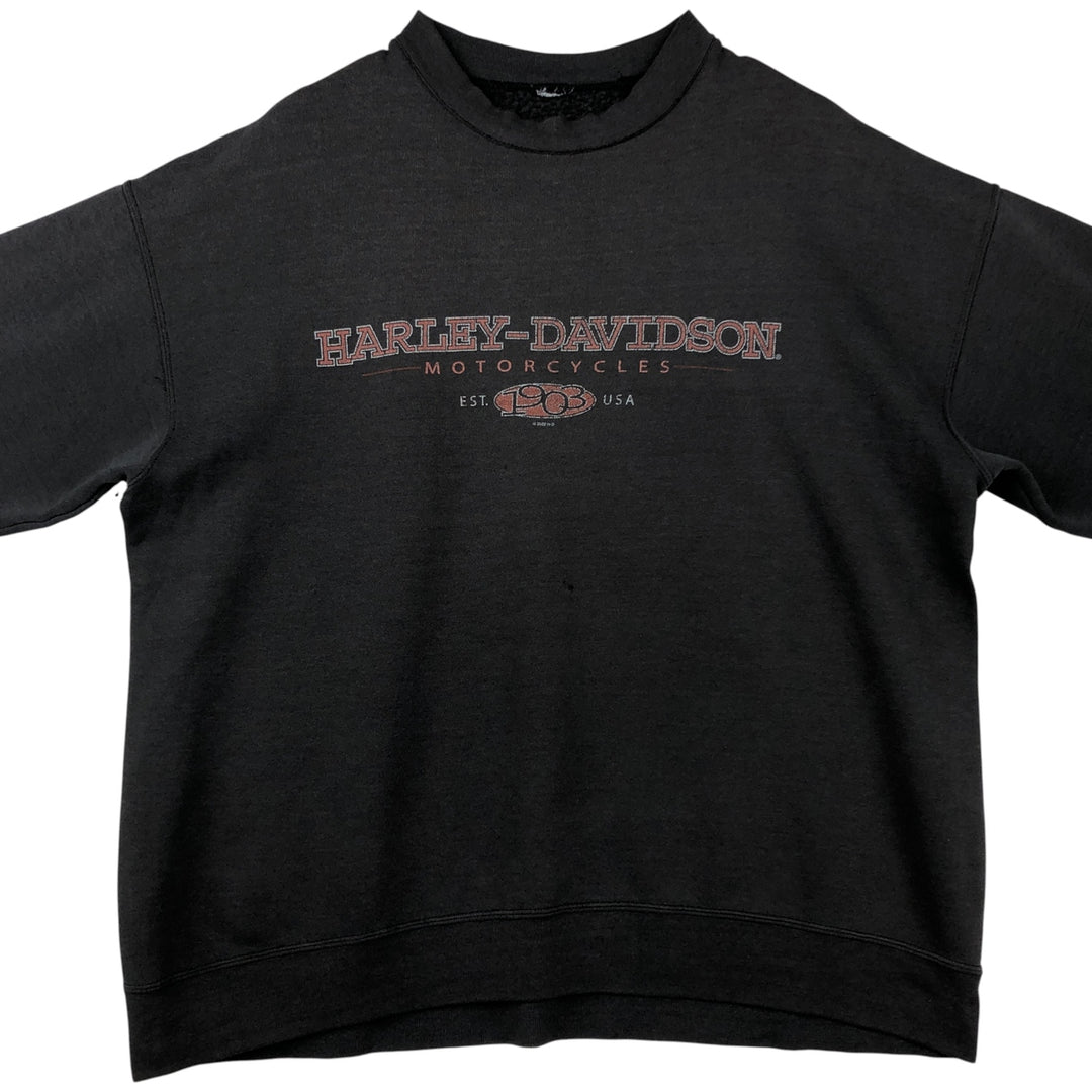 2000'S Harley-Davidson Eagle Pattern Stars and Stripes Advertising Sweatshirt, Men's Size L unclear black type Vintage Second Hand