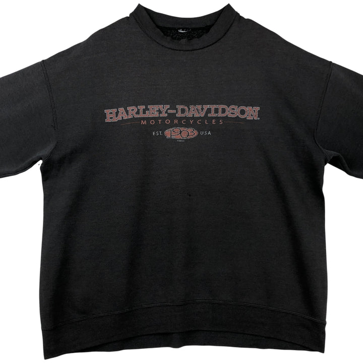 2000'S Harley-Davidson Eagle Pattern Stars and Stripes Advertising Sweatshirt, Men's Size L unclear black type Vintage Second Hand