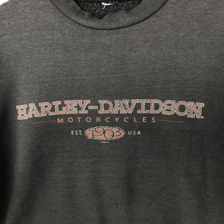 2000'S Harley-Davidson Eagle Pattern Stars and Stripes Advertising Sweatshirt, Men's Size L unclear black type Vintage Second Hand