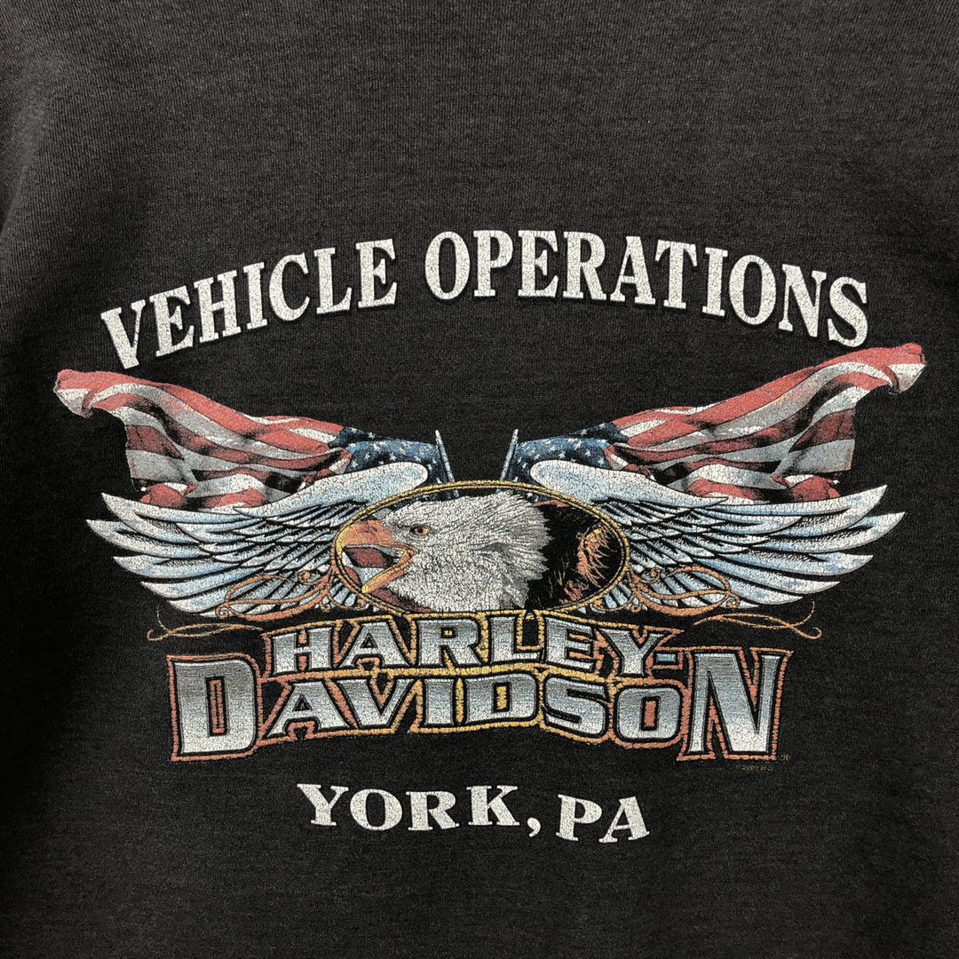 2000'S Harley-Davidson Eagle Pattern Stars and Stripes Advertising Sweatshirt, Men's Size L unclear black type Vintage Second Hand