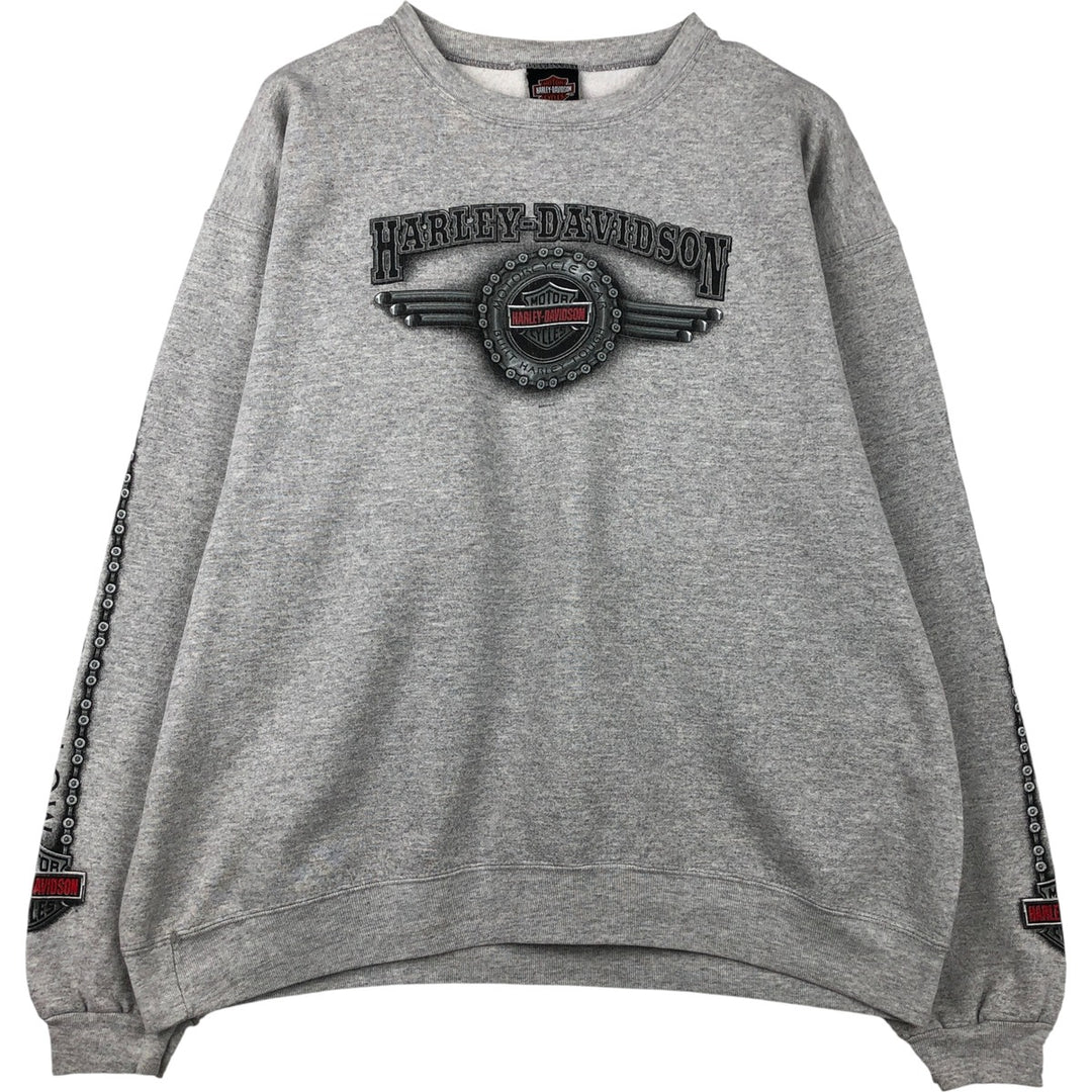2000'S Harley-Davidson Advertising Sweatshirt, Made in USA, Men's Size XL cotton gray type Vintage Second Hand