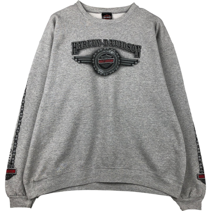 2000'S Harley-Davidson Advertising Sweatshirt, Made in USA, Men's Size XL cotton gray type Vintage Second Hand