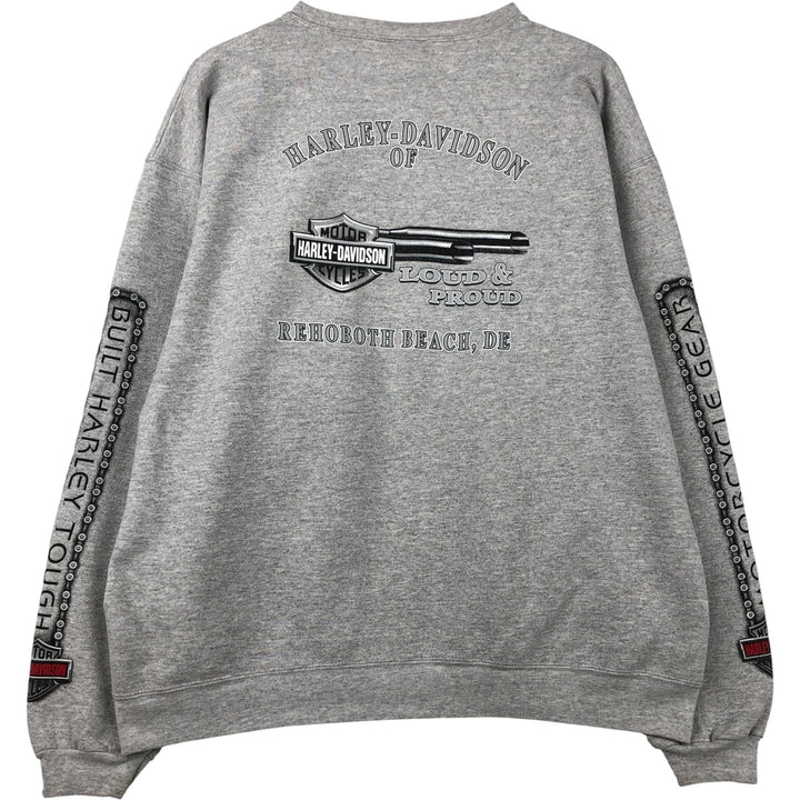 2000'S Harley-Davidson Advertising Sweatshirt, Made in USA, Men's Size XL cotton gray type Vintage Second Hand