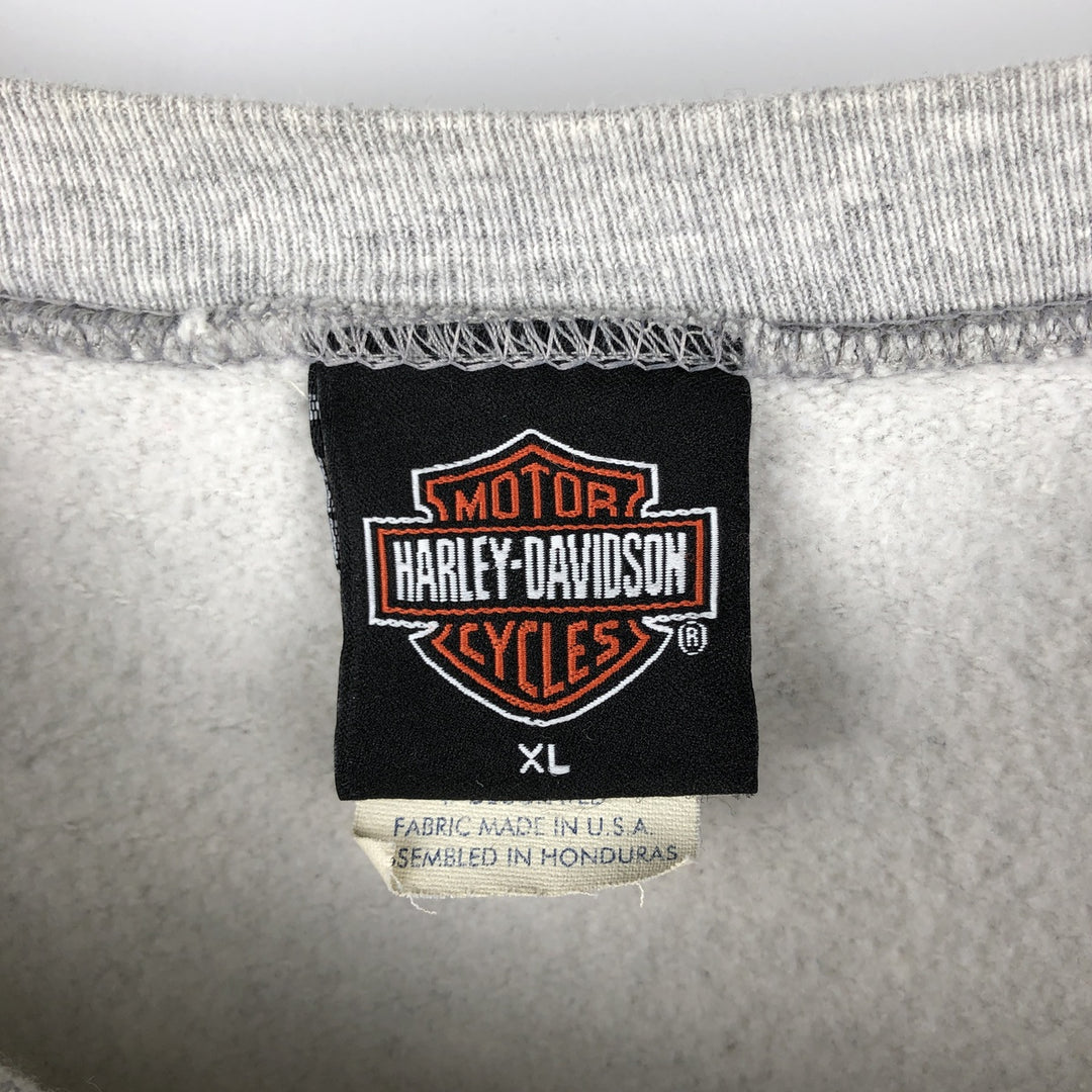 2000'S Harley-Davidson Advertising Sweatshirt, Made in USA, Men's Size XL cotton gray type Vintage Second Hand
