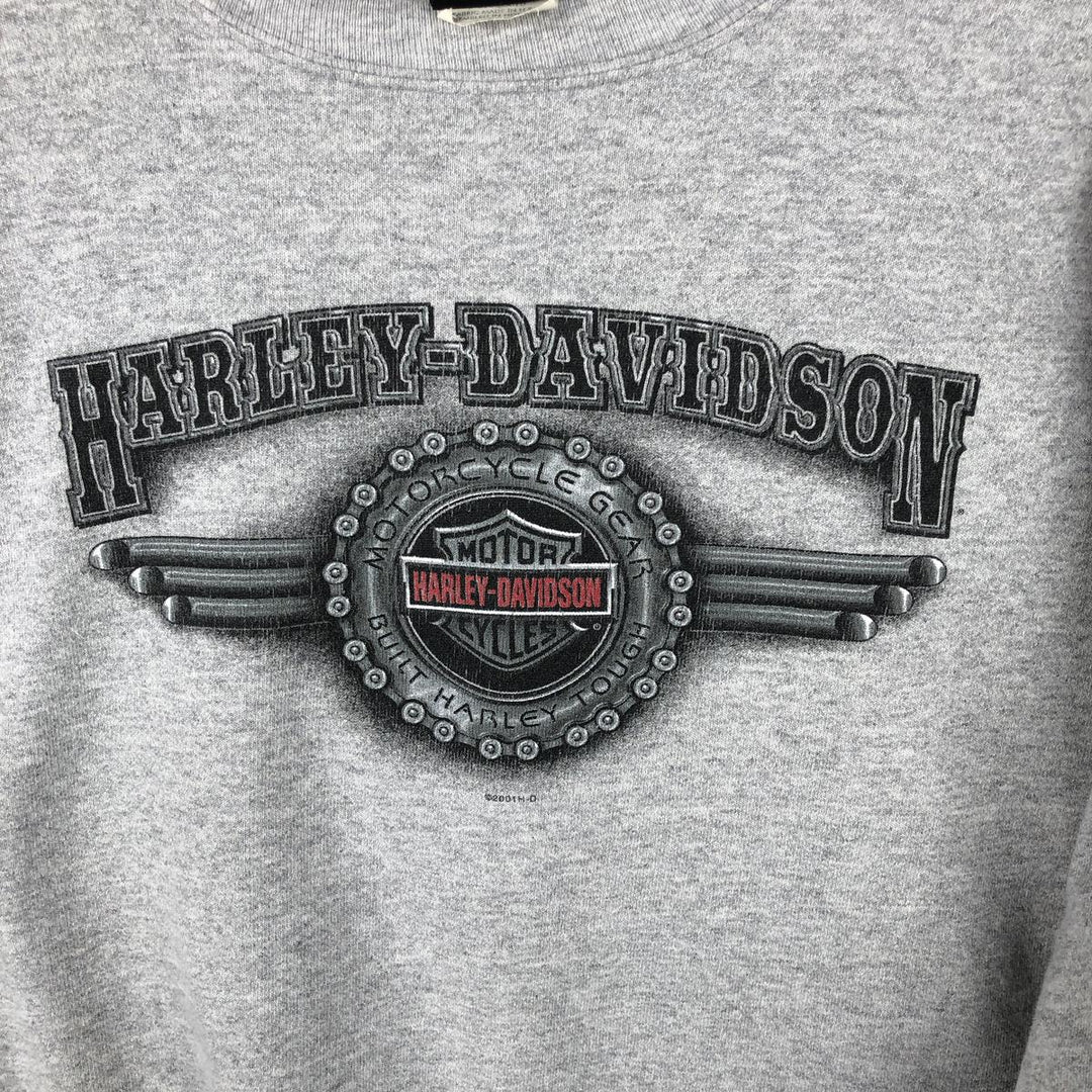 2000'S Harley-Davidson Advertising Sweatshirt, Made in USA, Men's Size XL cotton gray type Vintage Second Hand