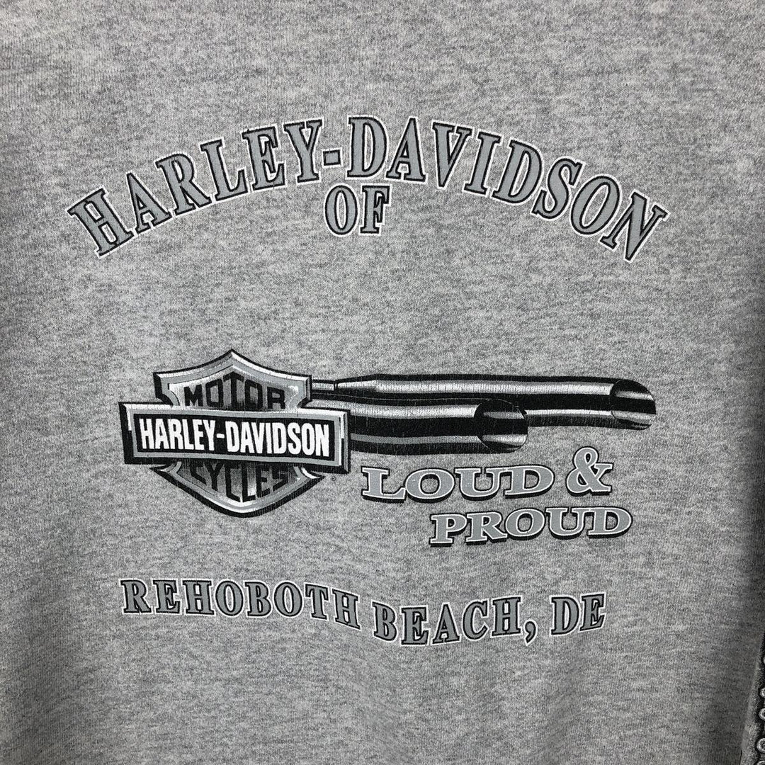 2000'S Harley-Davidson Advertising Sweatshirt, Made in USA, Men's Size XL cotton gray type Vintage Second Hand