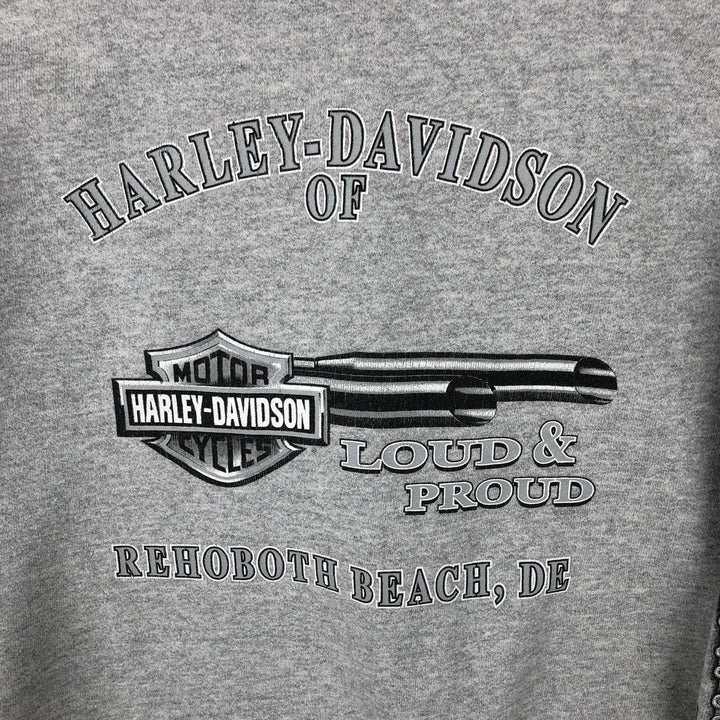 2000'S Harley-Davidson Advertising Sweatshirt, Made in USA, Men's Size XL cotton gray type Vintage Second Hand