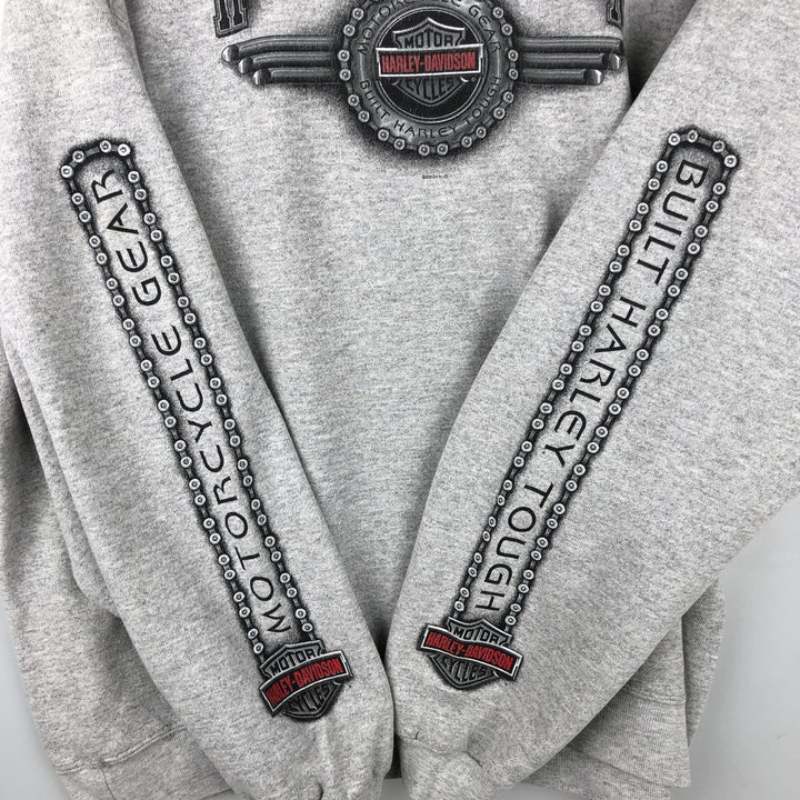 2000'S Harley-Davidson Advertising Sweatshirt, Made in USA, Men's Size XL cotton gray type Vintage Second Hand